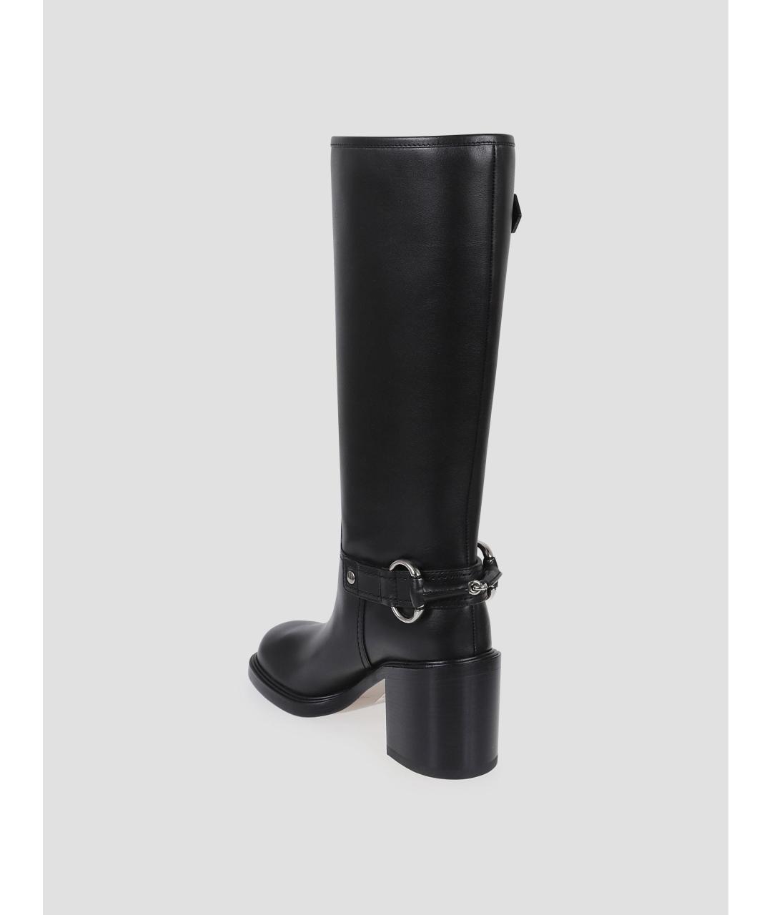 GUCCI Черные кожаные сапоги, фото 2