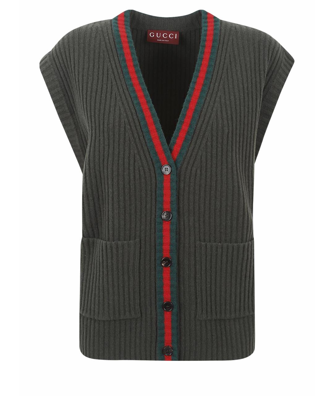 GUCCI Зеленая шерстяная жилетка, фото 1