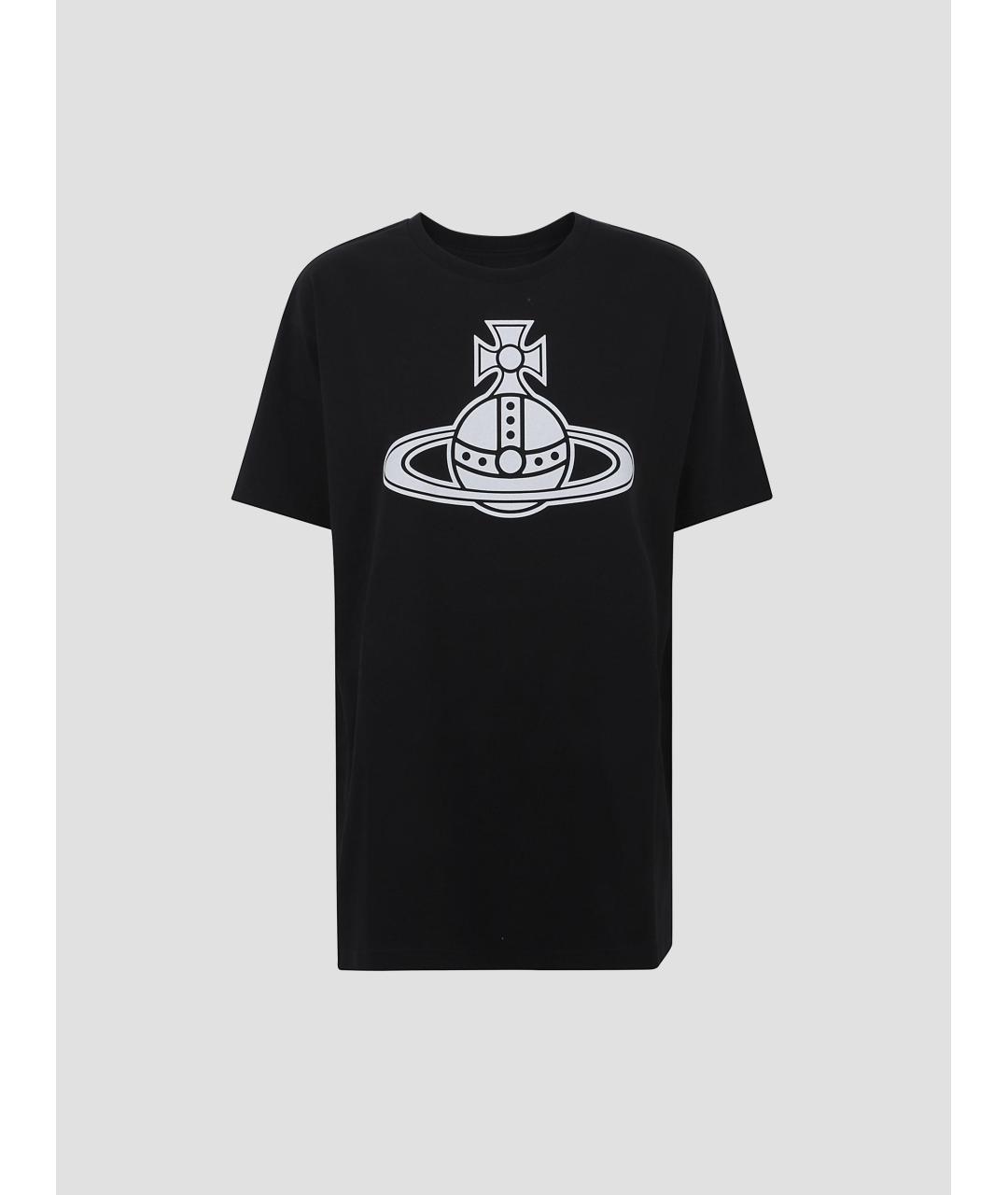 VIVIENNE WESTWOOD Черная хлопковая футболка, фото 4