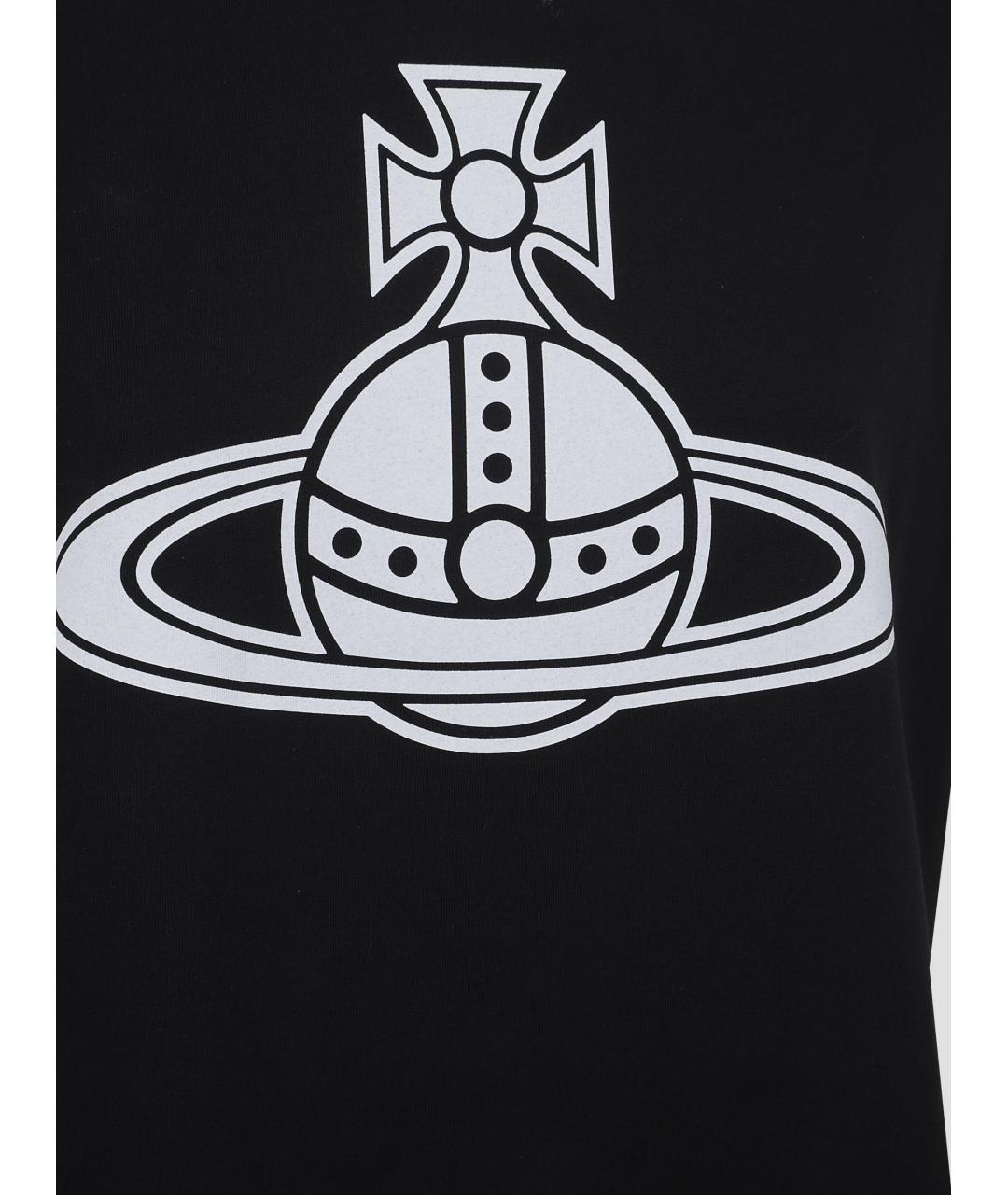 VIVIENNE WESTWOOD Черная хлопковая футболка, фото 3