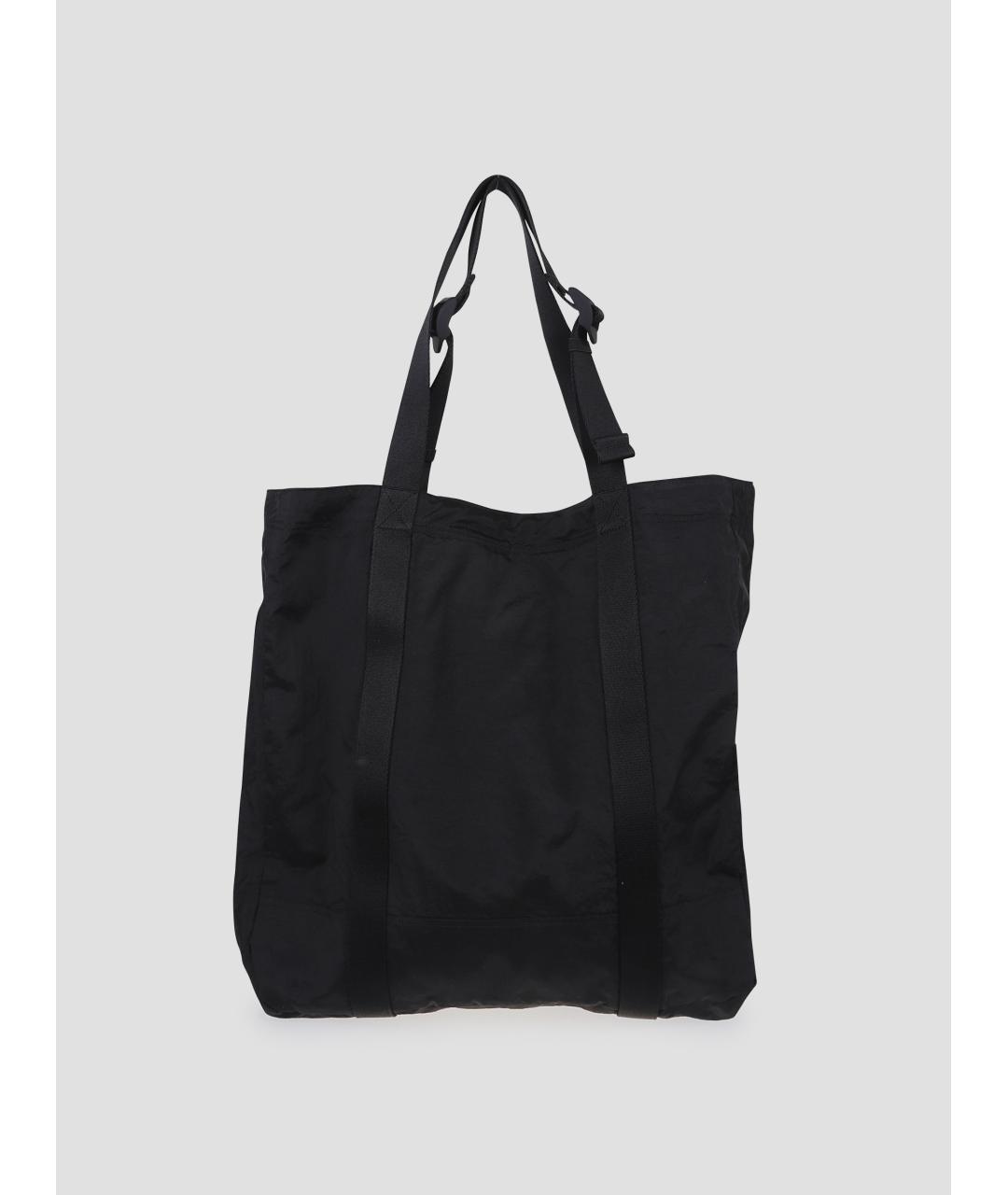 STONE ISLAND Черная тканевая сумка тоут, фото 2