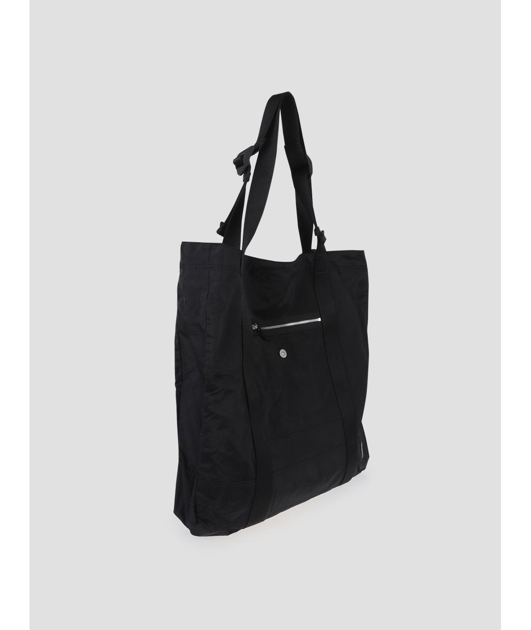 STONE ISLAND Черная тканевая сумка тоут, фото 3