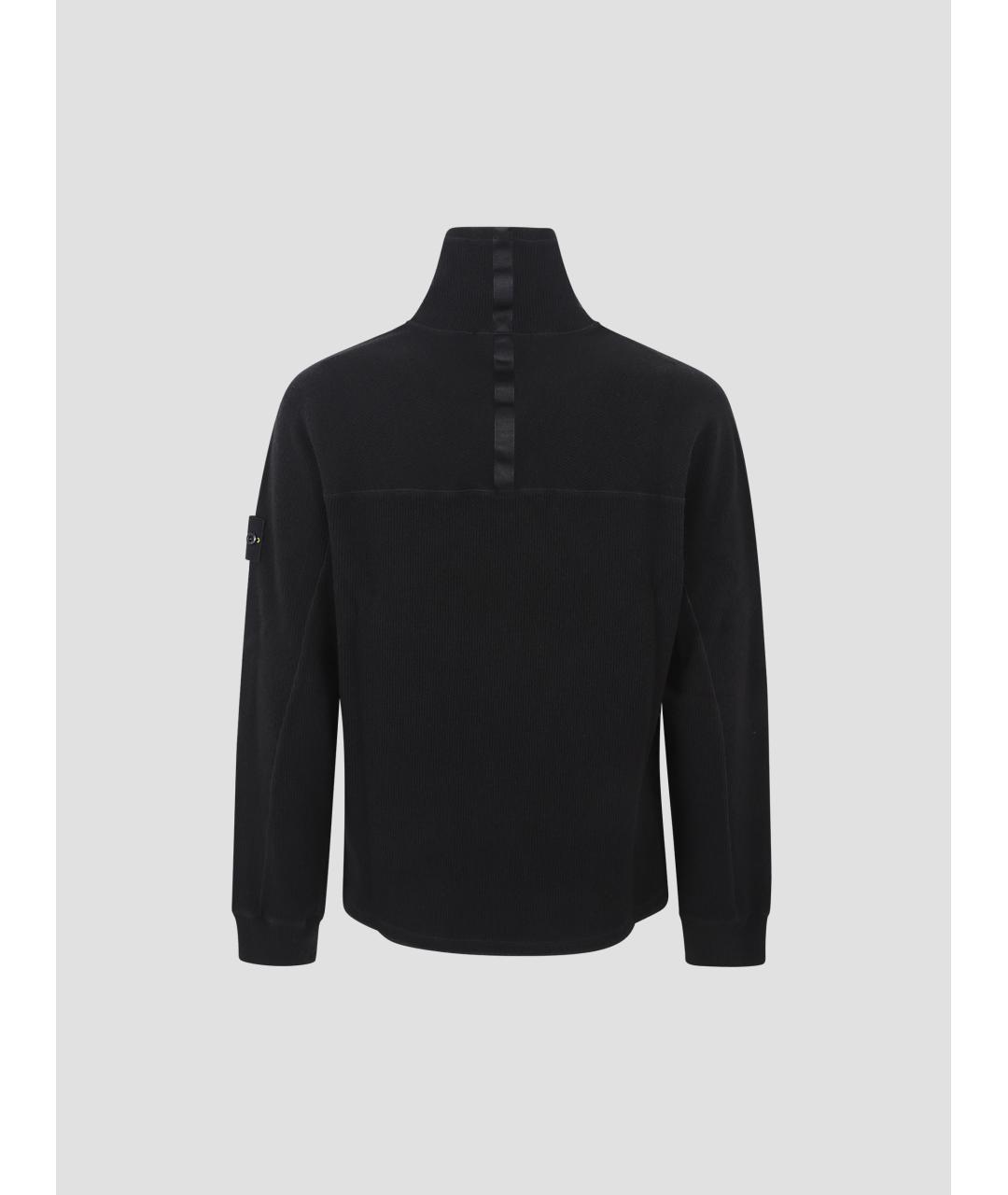 STONE ISLAND Черный хлопковый джемпер / свитер, фото 2