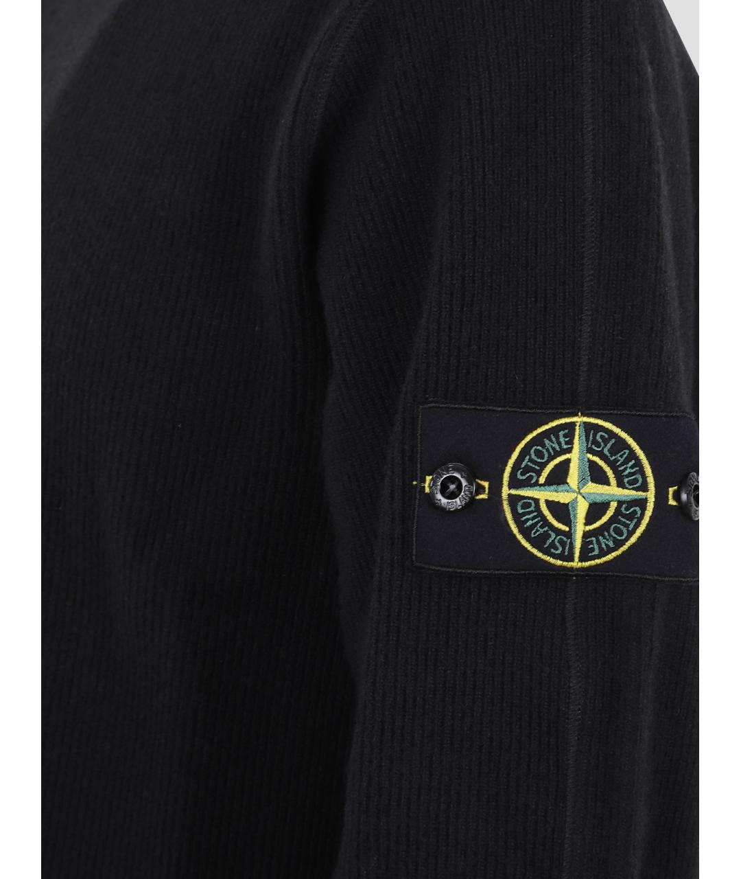 STONE ISLAND Черный хлопковый джемпер / свитер, фото 3