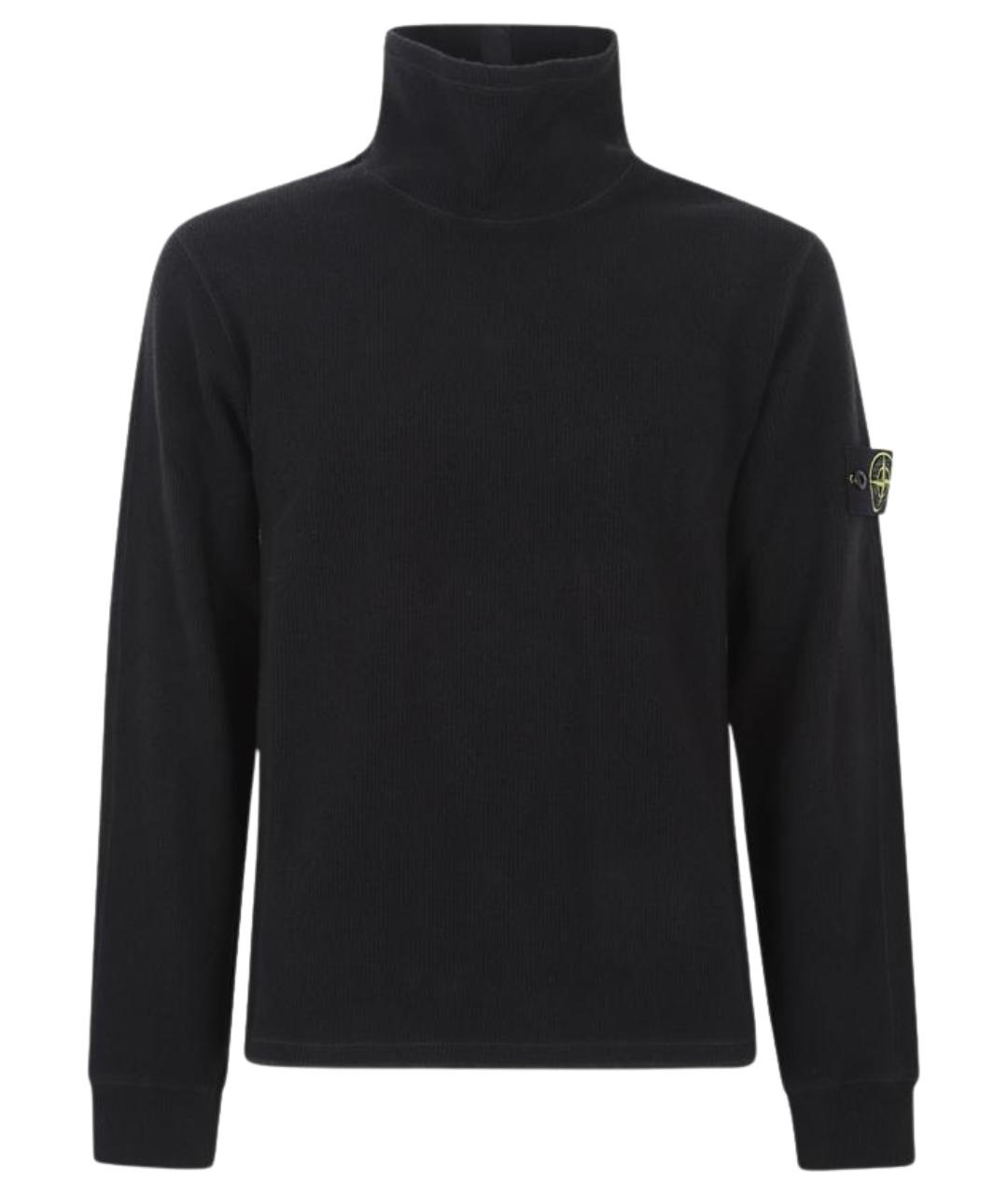 STONE ISLAND Черный хлопковый джемпер / свитер, фото 1