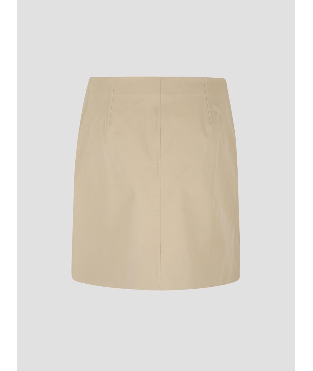 BURBERRY Бежевая хлопковая юбка мини, фото 2