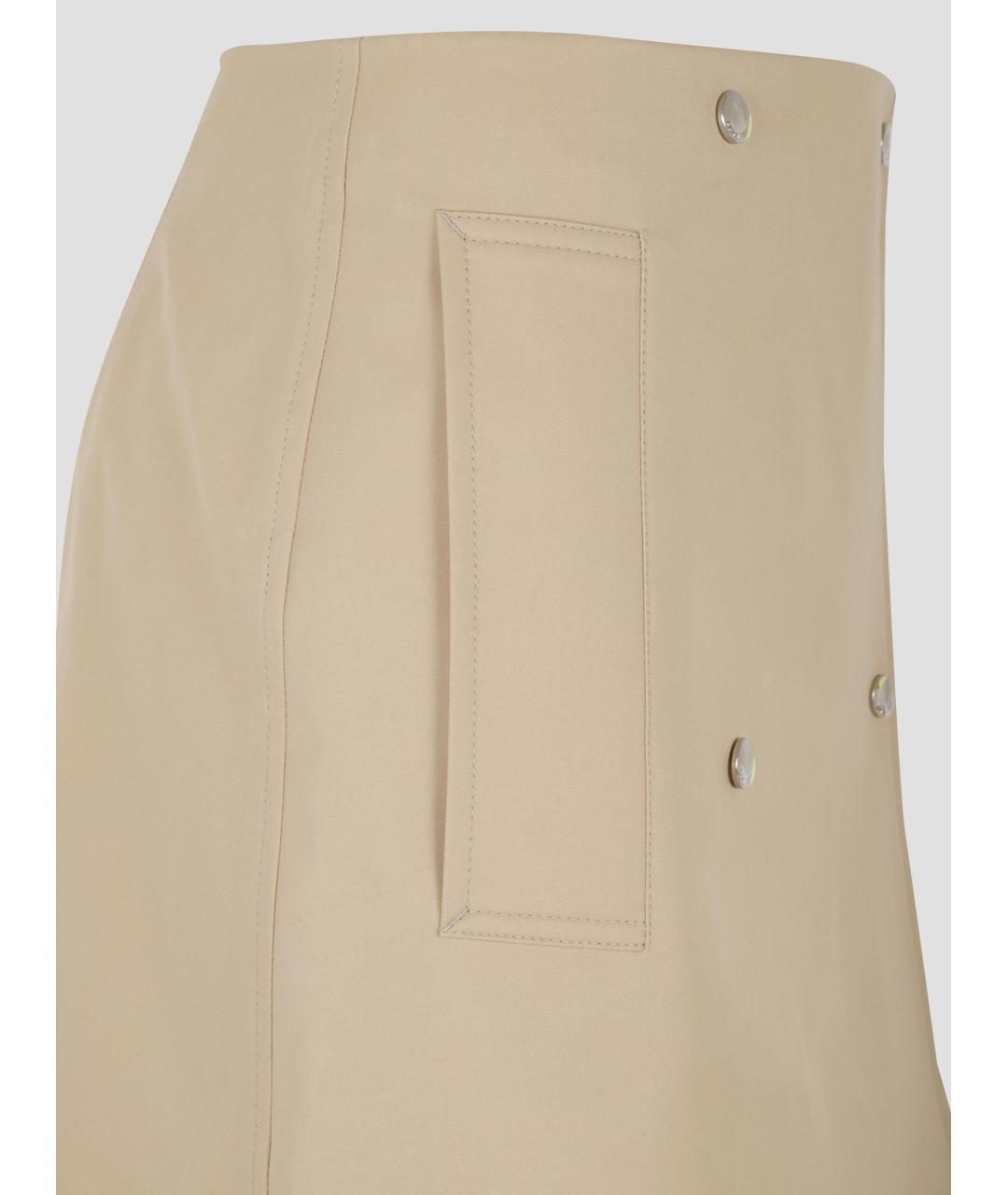 BURBERRY Бежевая хлопковая юбка мини, фото 3