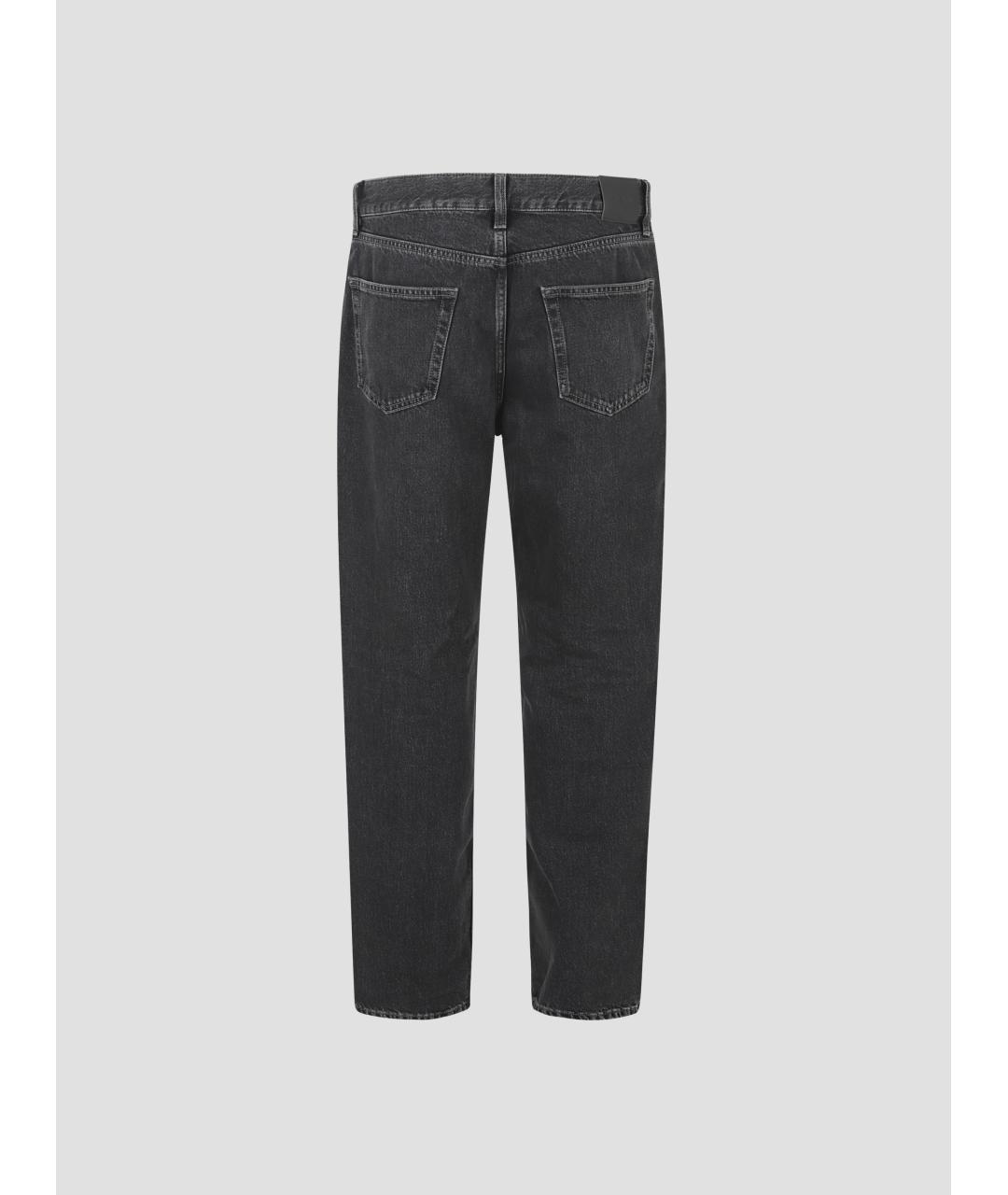 SAINT LAURENT Черные хлопковые прямые джинсы, фото 2