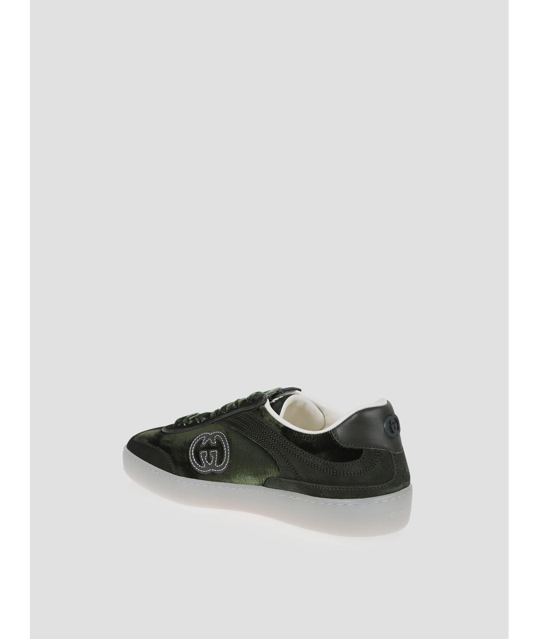 GUCCI Зеленые замшевые кеды, фото 2