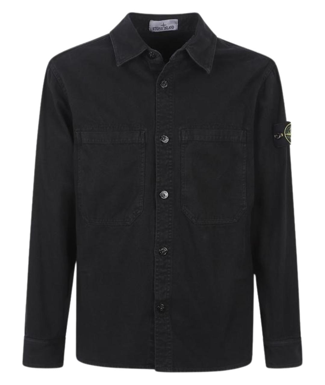 STONE ISLAND Черная хлопковая кэжуал рубашка, фото 1