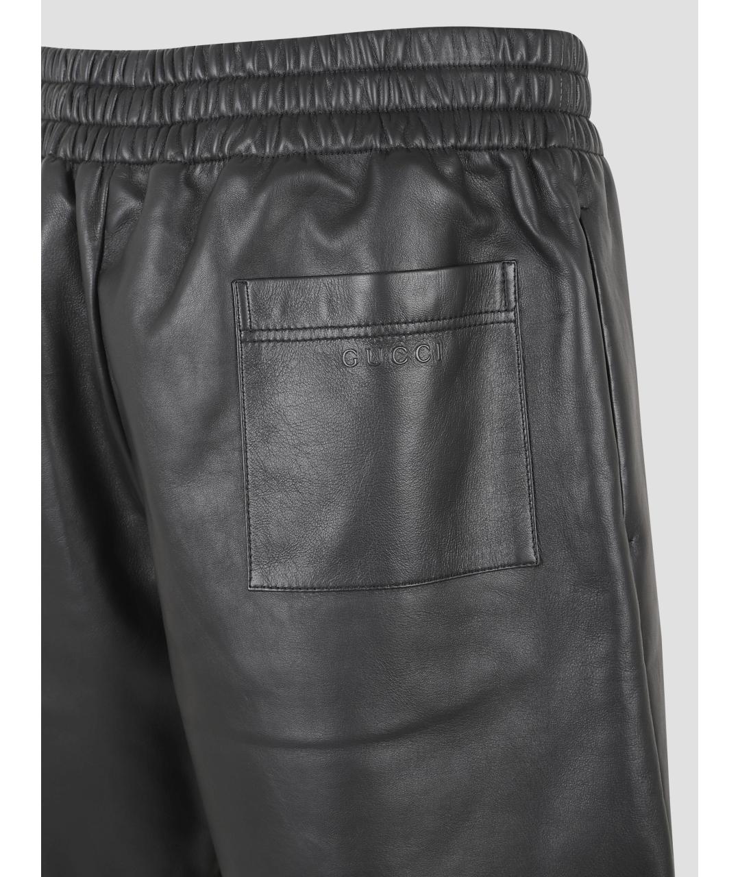GUCCI Черные кожаные шорты, фото 3