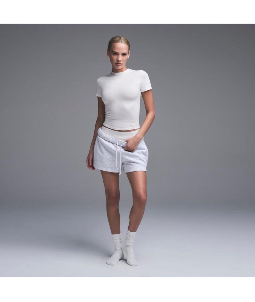 SKIMS Белая хлопковая футболка, фото 7