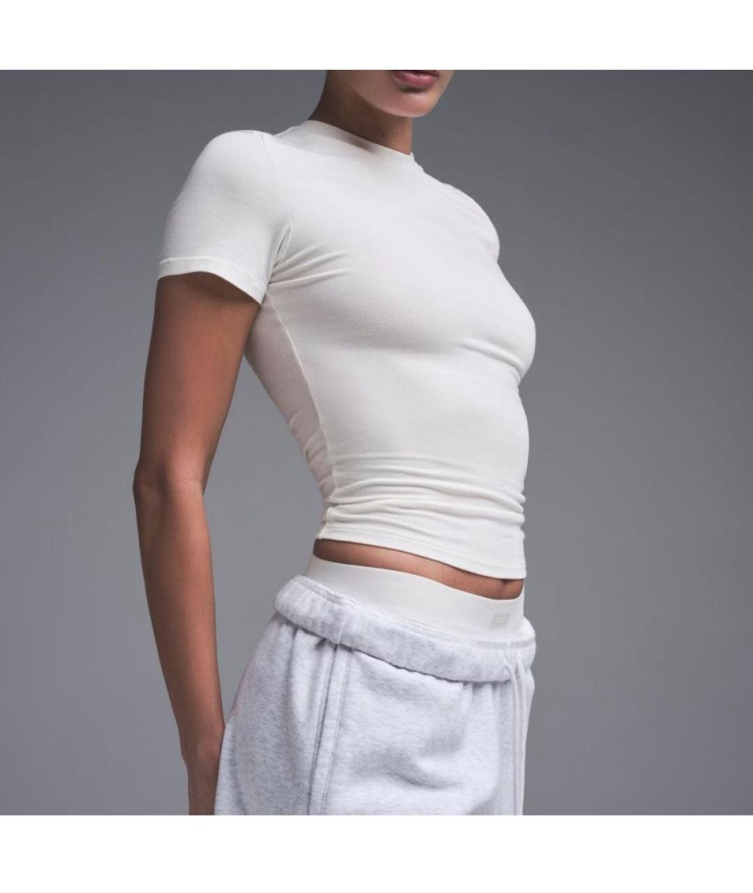 SKIMS Белая хлопковая футболка, фото 8