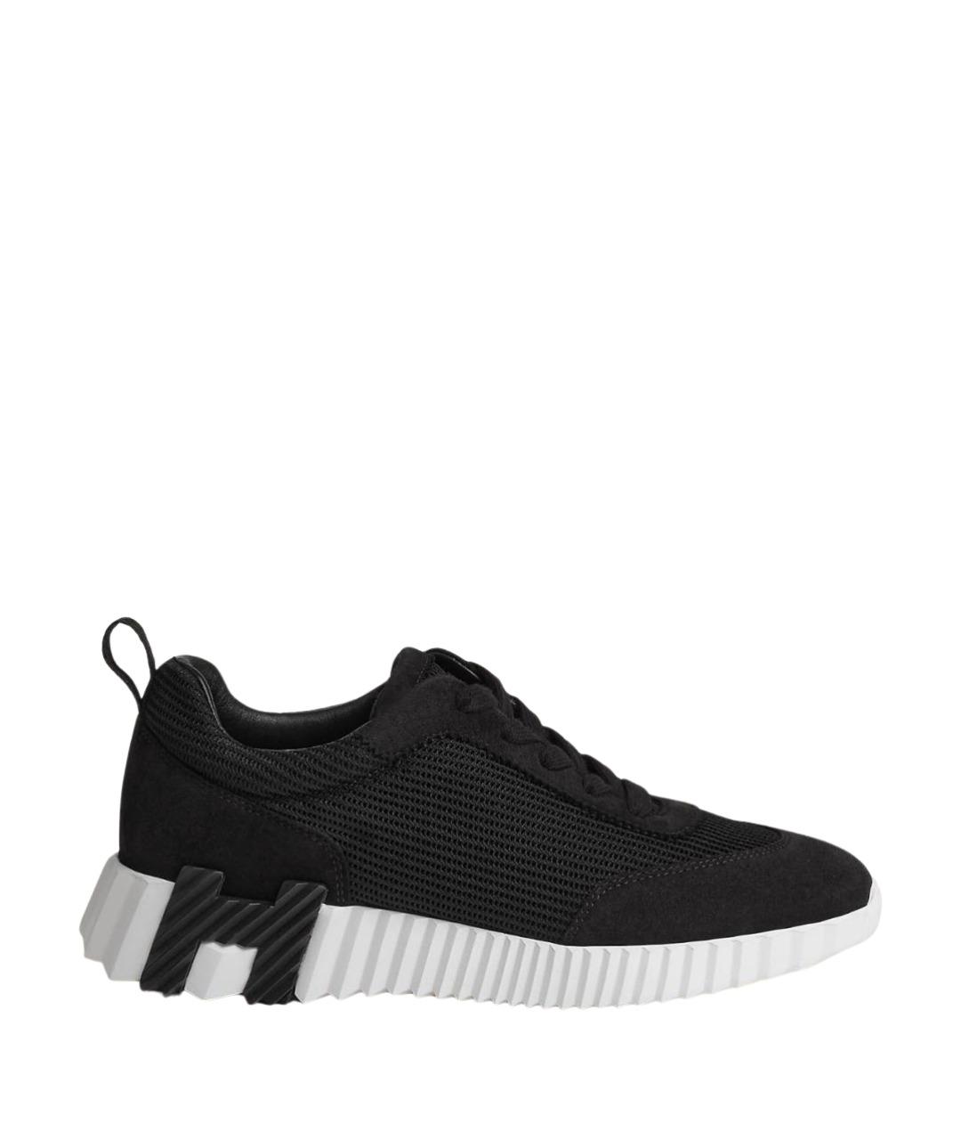 HERMES Черные текстильные кроссовки, фото 1