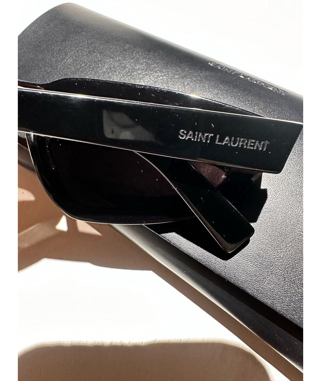 SAINT LAURENT Черные пластиковые солнцезащитные очки, фото 3