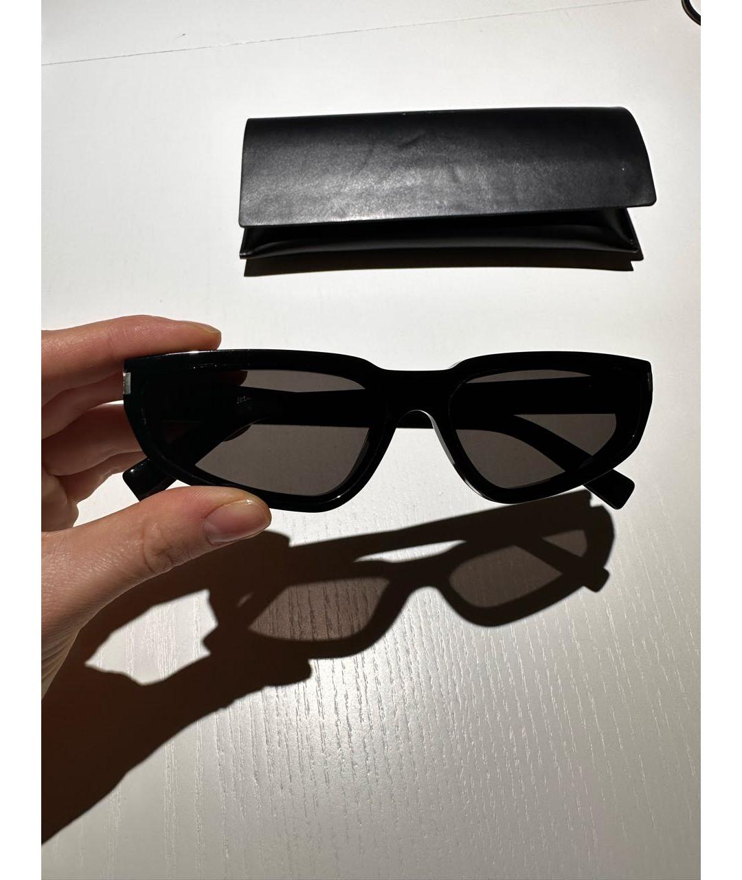 SAINT LAURENT Черные пластиковые солнцезащитные очки, фото 6