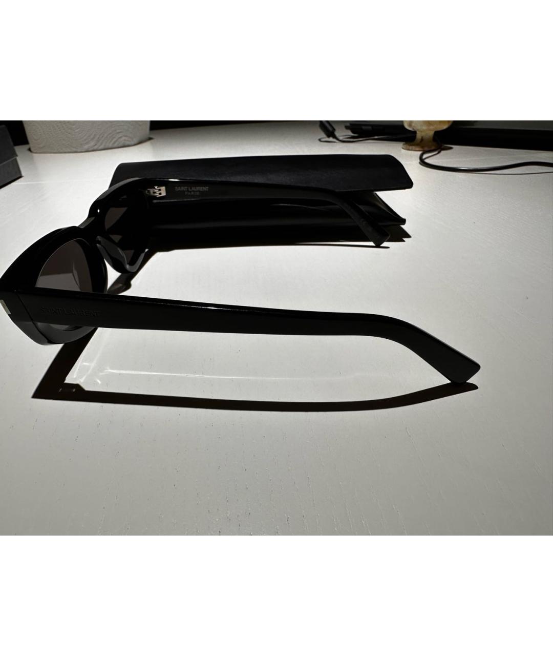 SAINT LAURENT Черные пластиковые солнцезащитные очки, фото 2