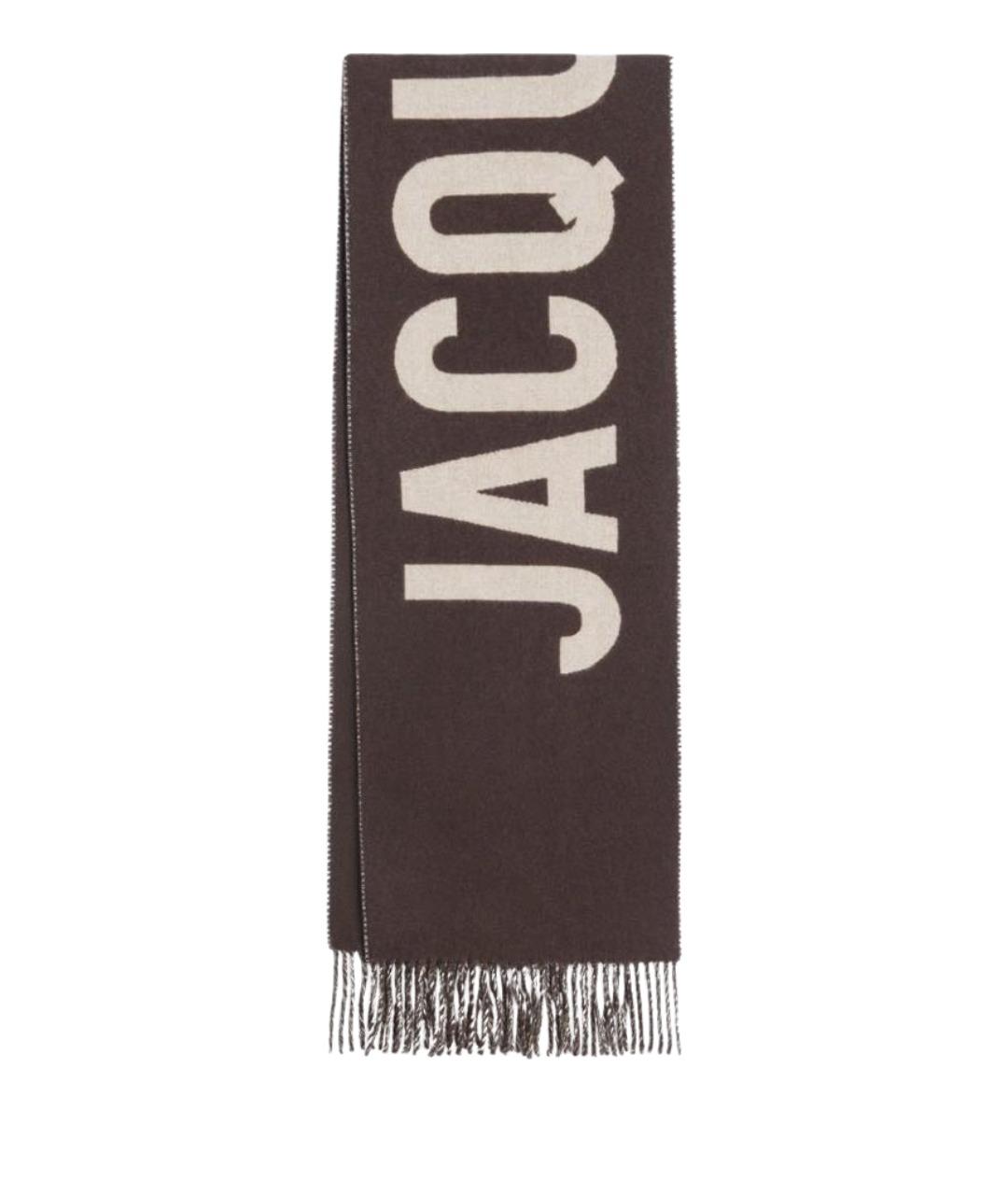 JACQUEMUS Коричневый шерстяной шарф, фото 1