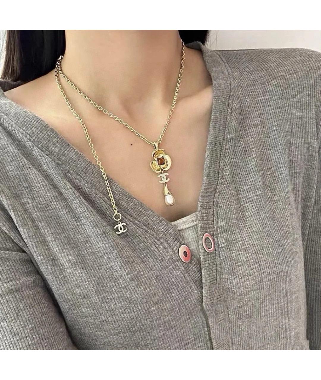 CHANEL Золотое металлическое колье, фото 5