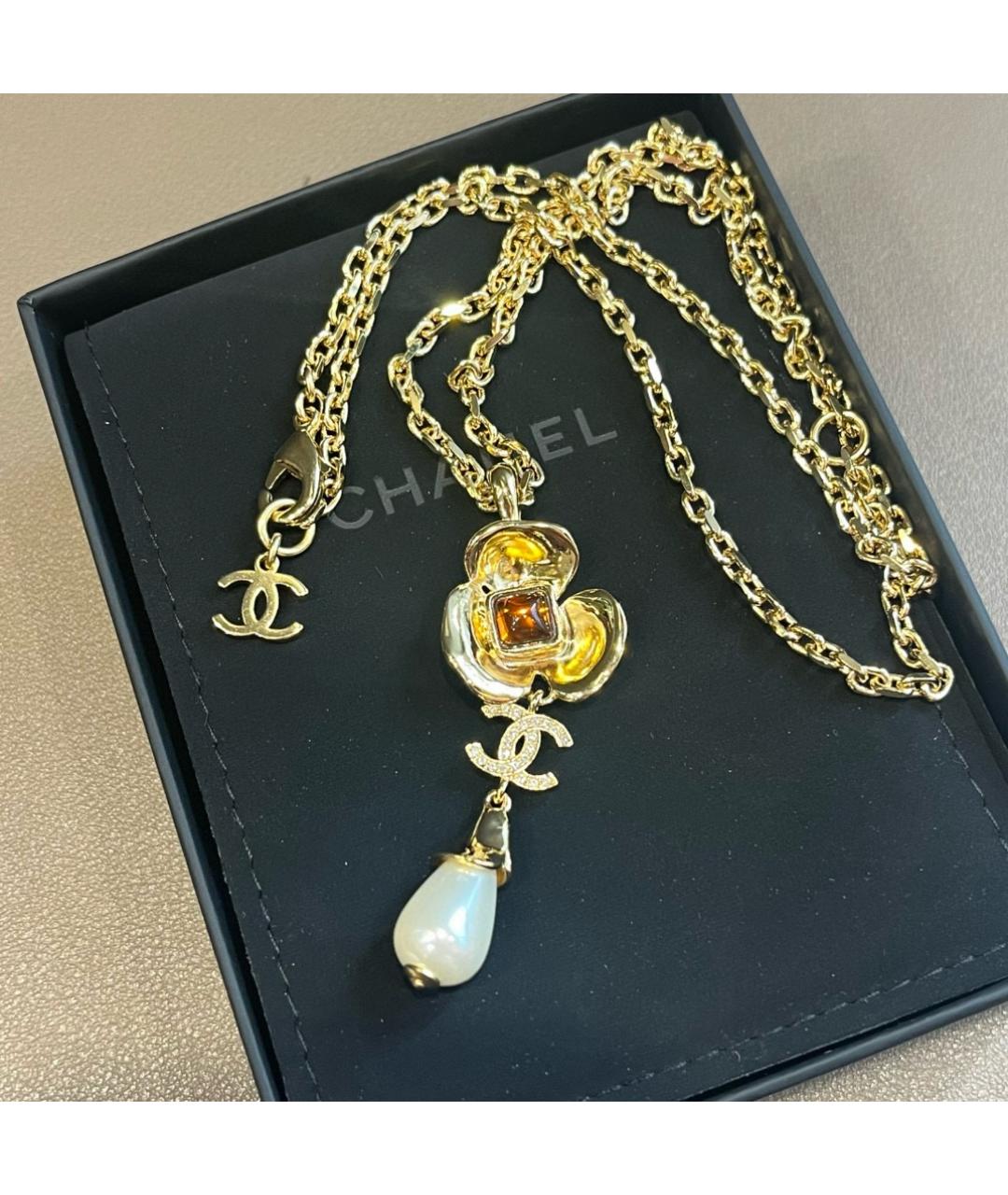 CHANEL Золотое металлическое колье, фото 2