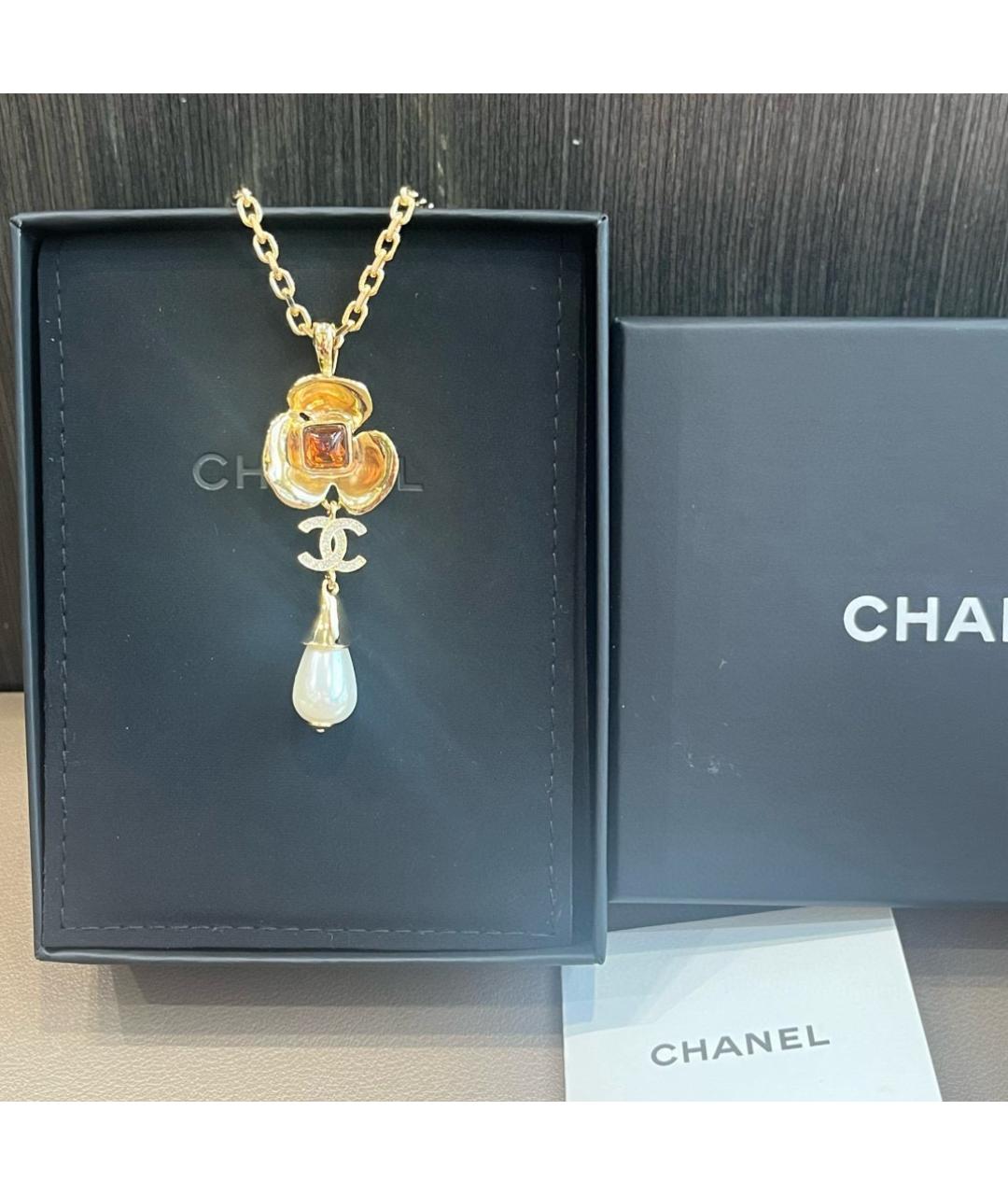 CHANEL Золотое металлическое колье, фото 7