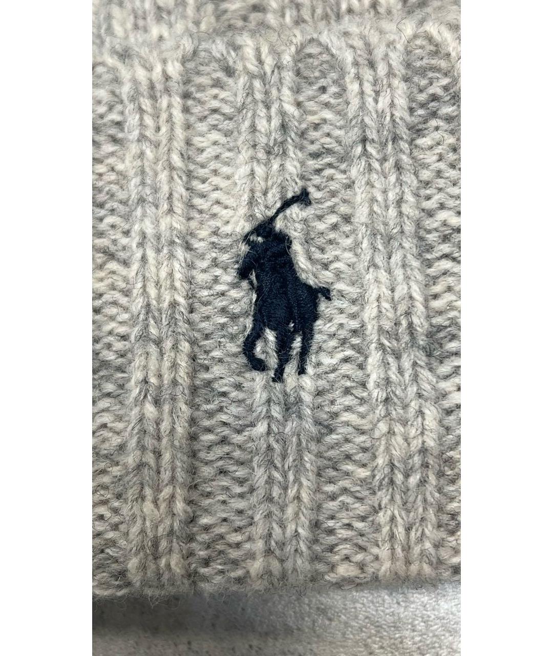 POLO RALPH LAUREN Серая шерстяная шапка, фото 4