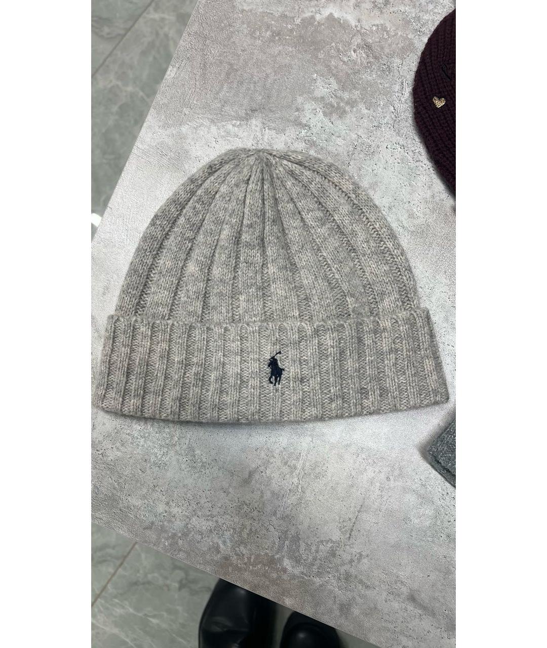 POLO RALPH LAUREN Серая шерстяная шапка, фото 6