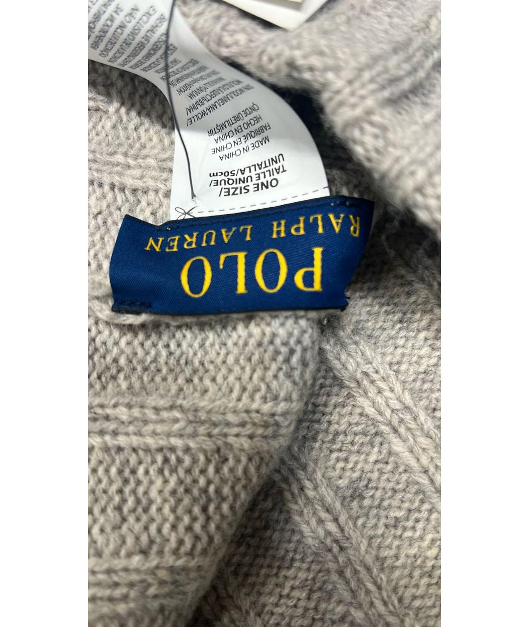 POLO RALPH LAUREN Серая шерстяная шапка, фото 3