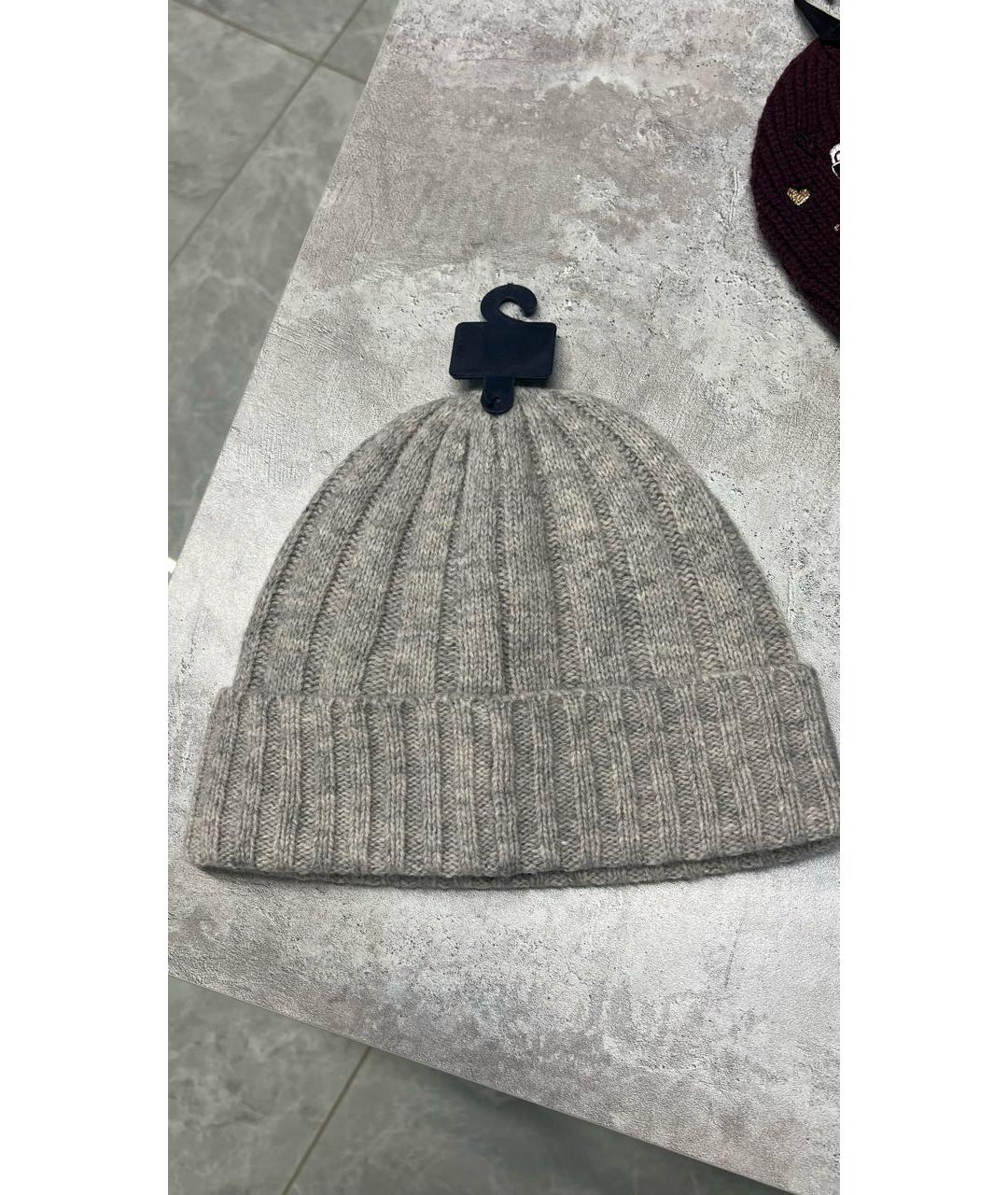 POLO RALPH LAUREN Серая шерстяная шапка, фото 2