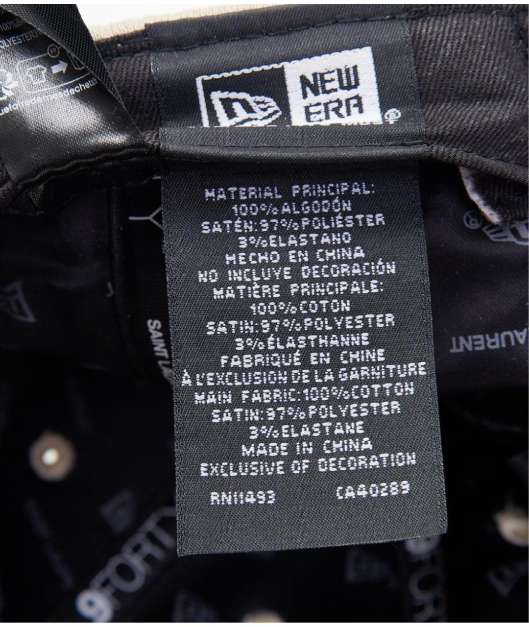 SAINT LAURENT Бежевая хлопковая кепка, фото 4