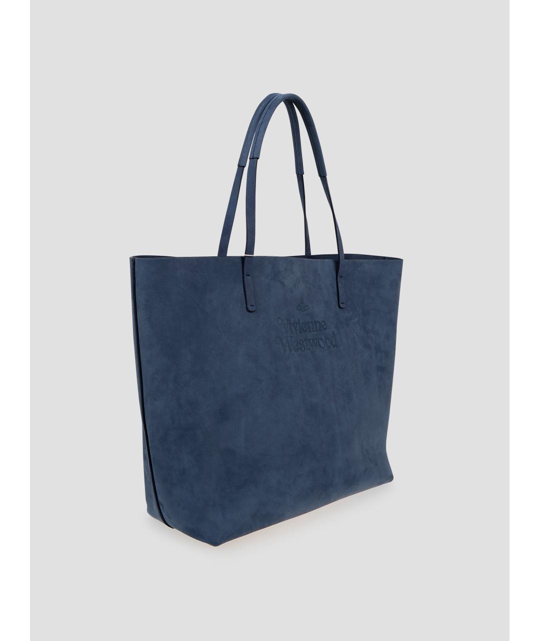VIVIENNE WESTWOOD Синяя замшевая сумка тоут, фото 2
