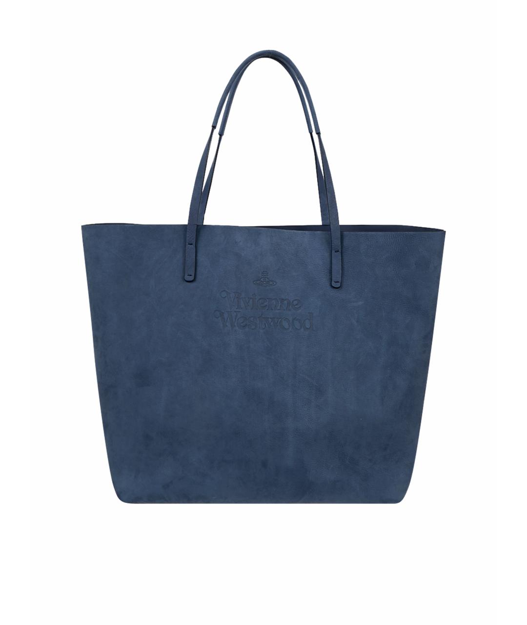 VIVIENNE WESTWOOD Синяя замшевая сумка тоут, фото 1