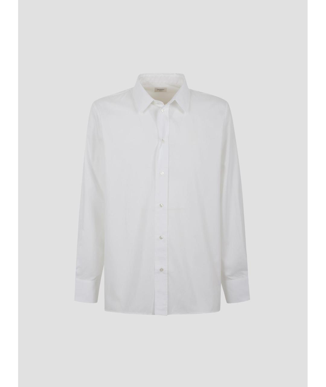 SAINT LAURENT Белая хлопковая классическая рубашка, фото 4