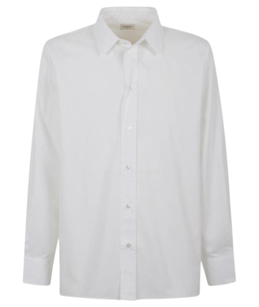 SAINT LAURENT Белая хлопковая классическая рубашка, фото 1