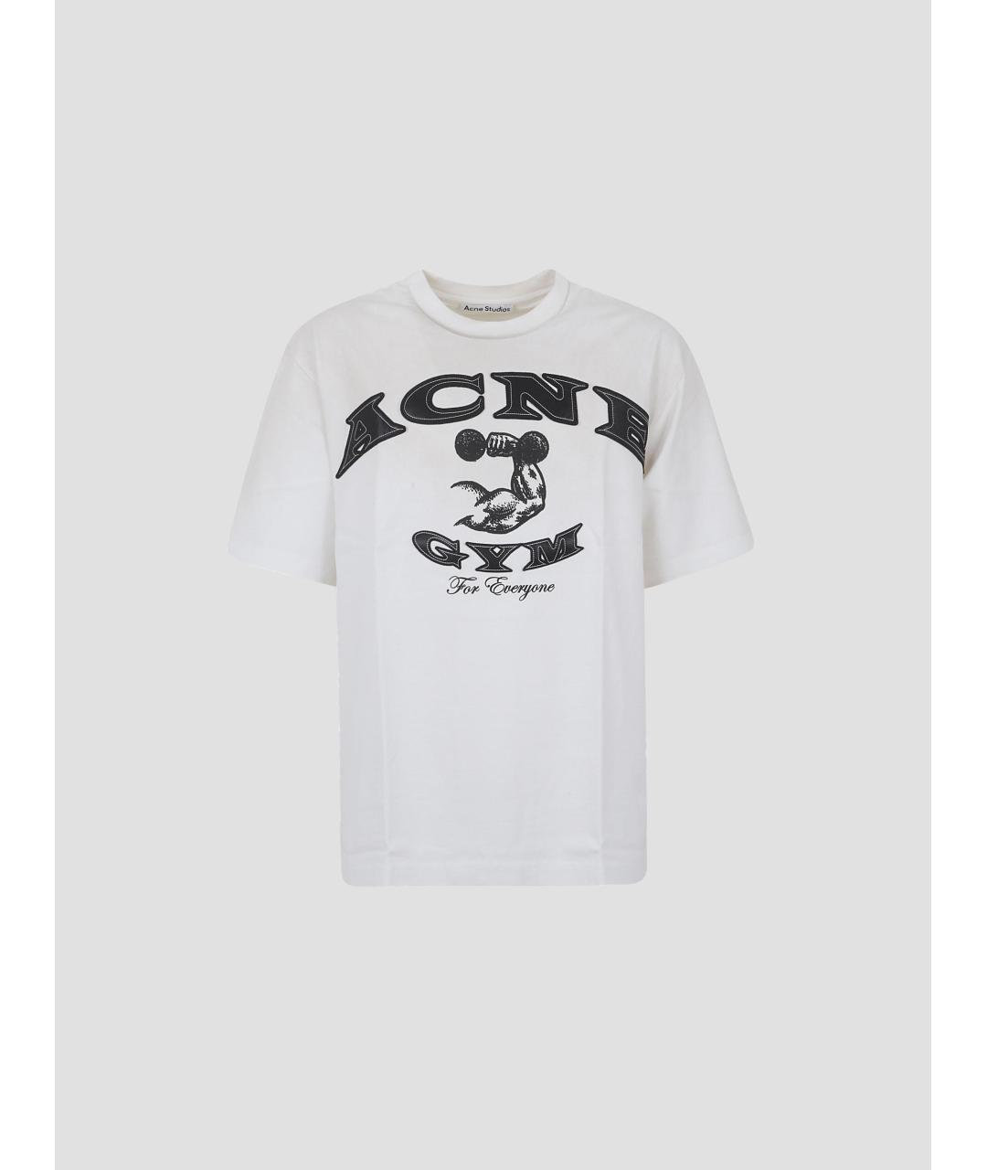 ACNE STUDIOS Белая хлопковая футболка, фото 4