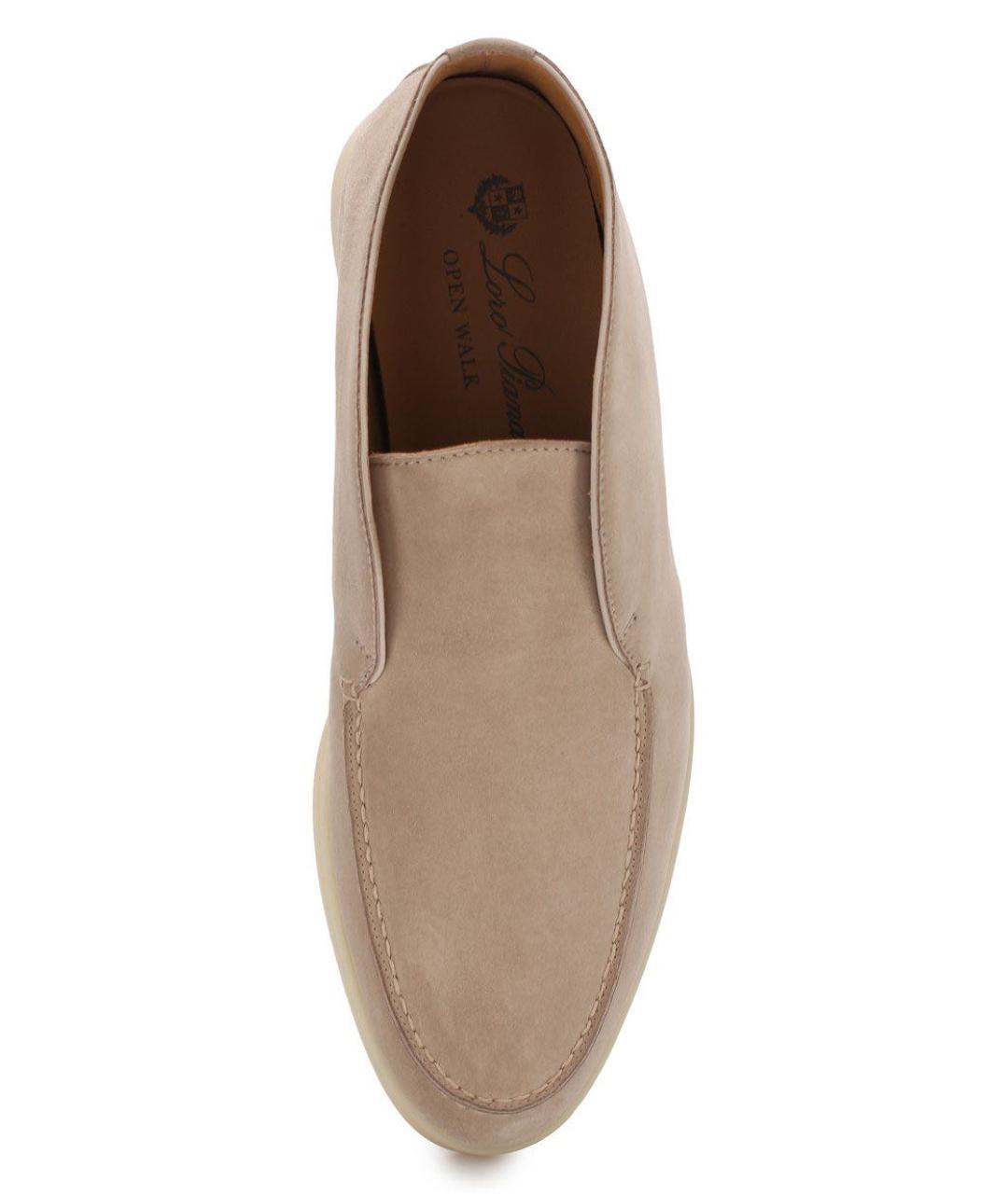 LORO PIANA Бежевые замшевые ботинки, фото 5