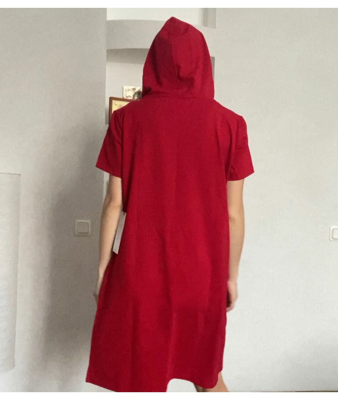 CALVIN KLEIN Красное хлопковое платье, фото 2