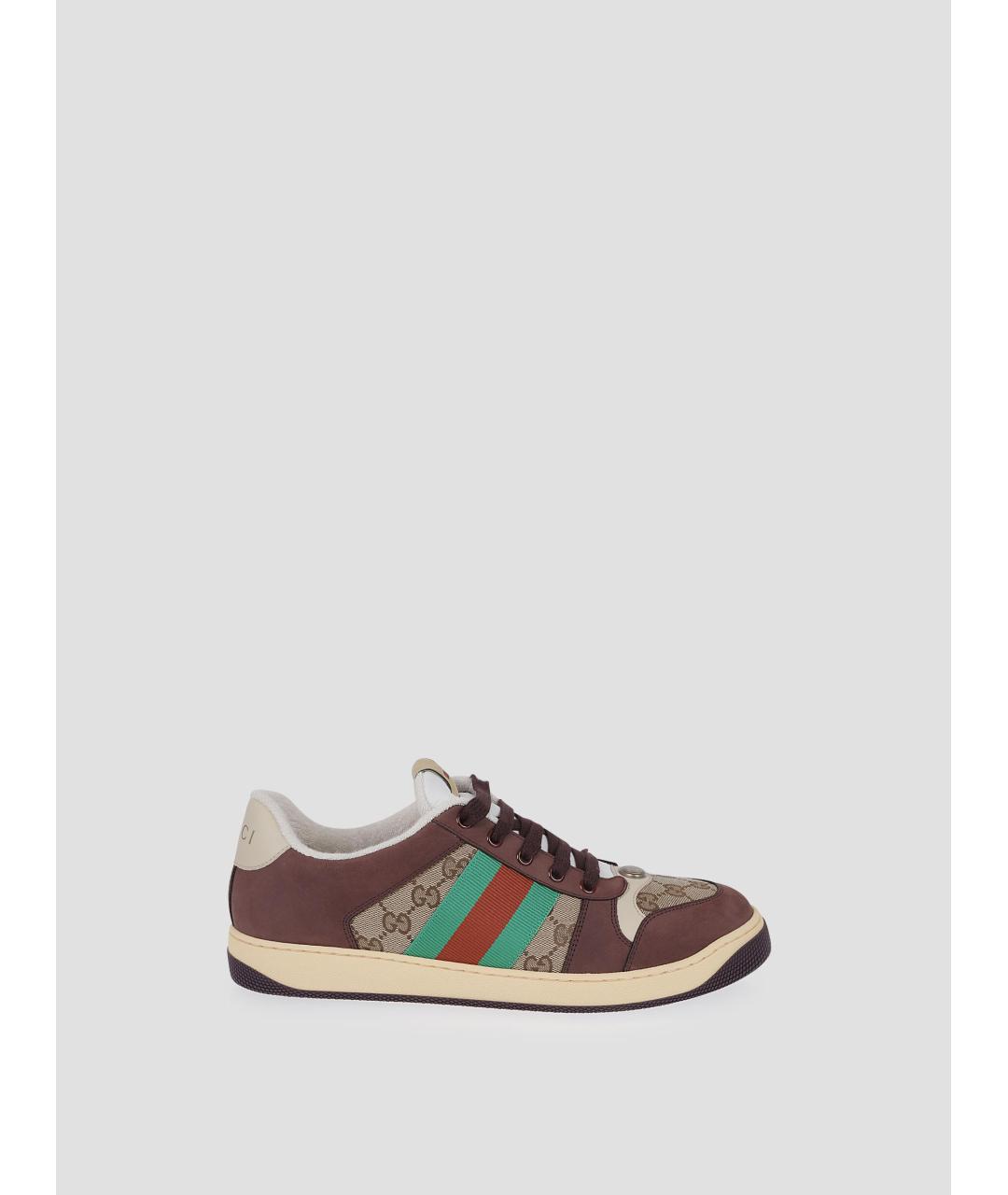 GUCCI Мульти текстильные низкие кроссовки / кеды, фото 4