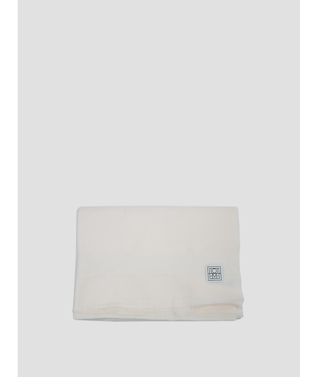 TOTEME Белый шерстяной шарф, фото 2
