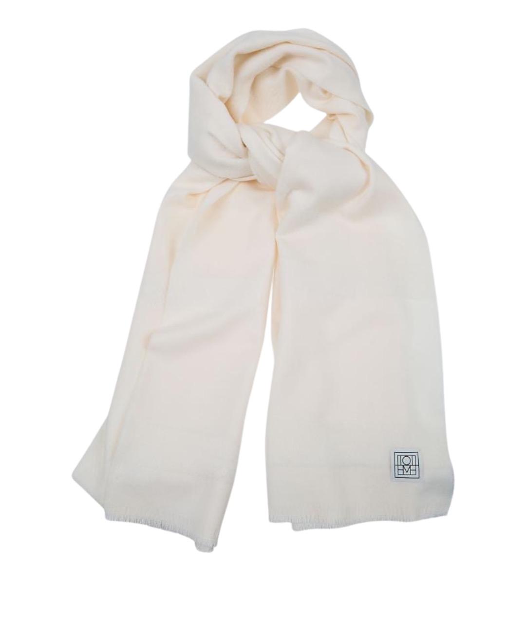 TOTEME Белый шерстяной шарф, фото 1