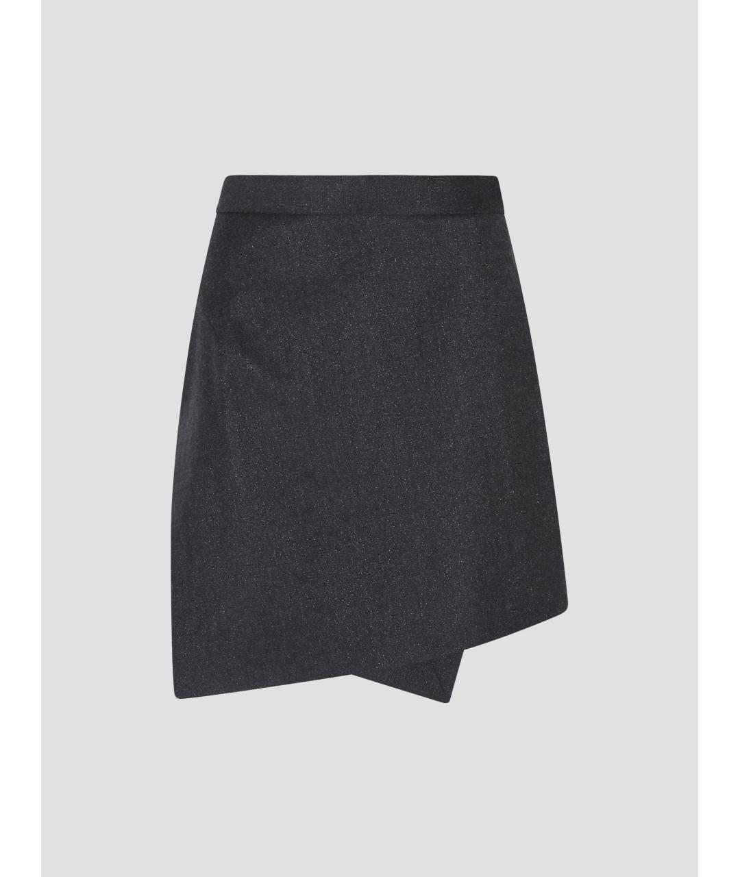 VIVIENNE WESTWOOD Антрацитовая шерстяная юбка мини, фото 4