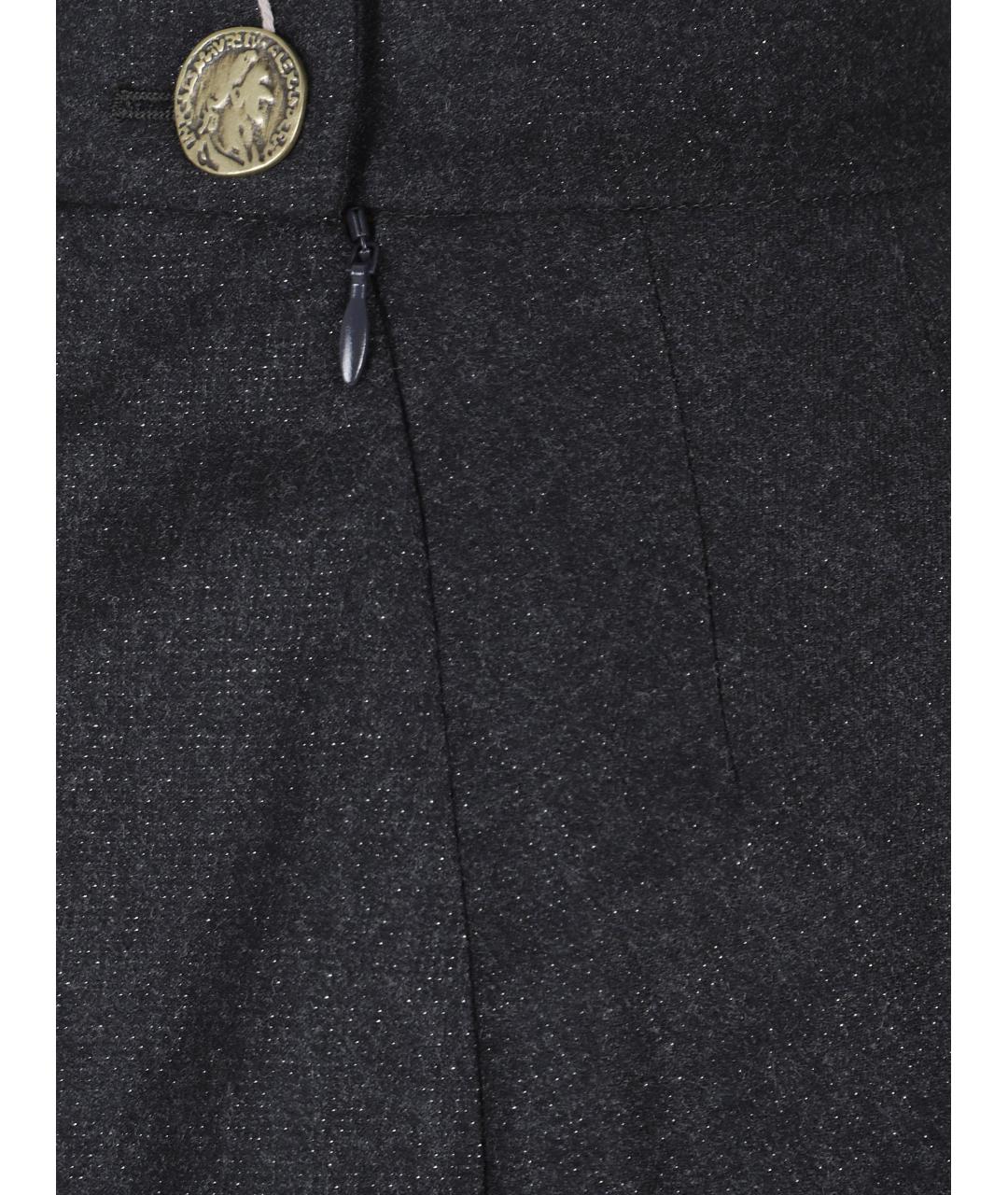 VIVIENNE WESTWOOD Антрацитовая шерстяная юбка мини, фото 3