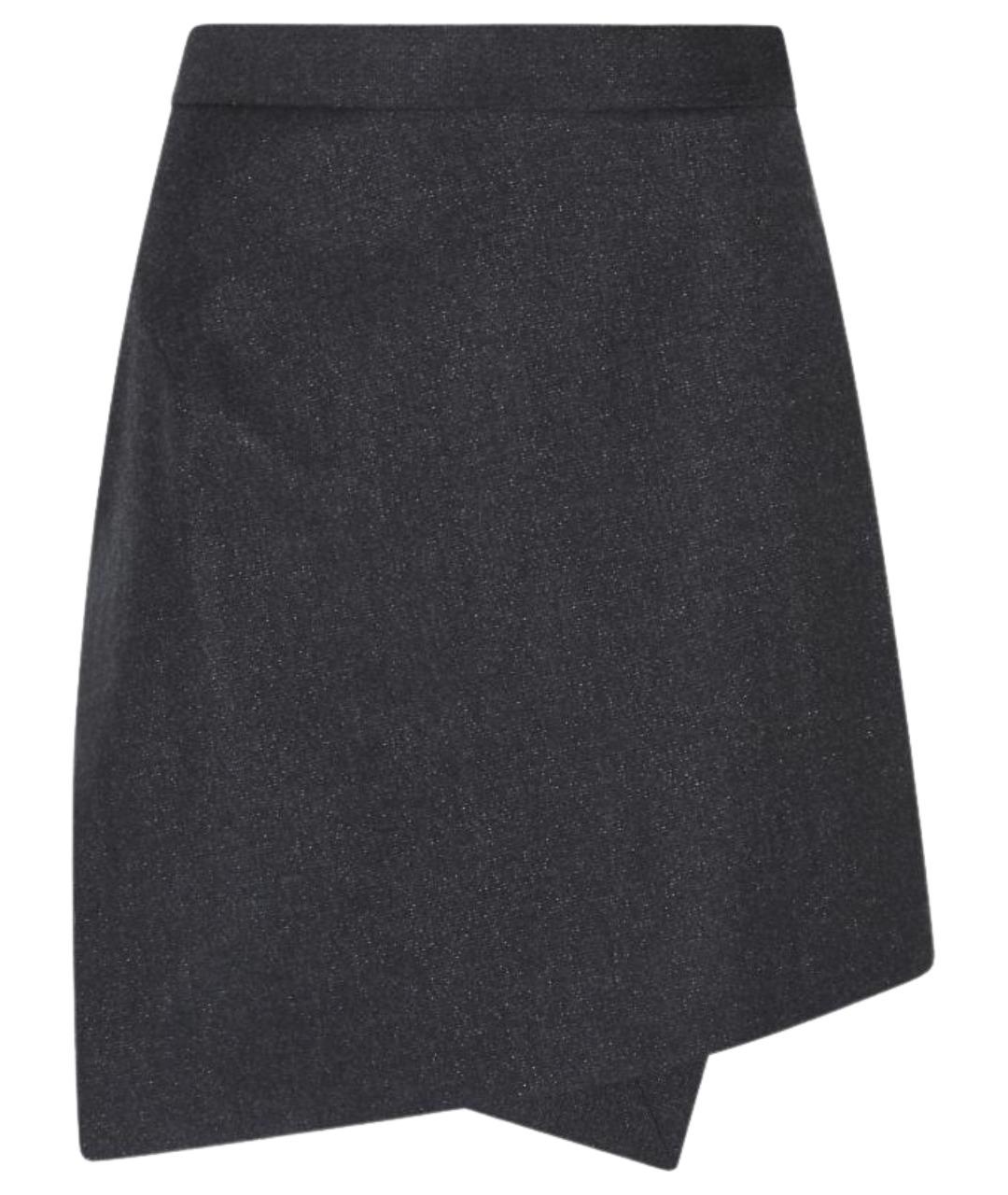 VIVIENNE WESTWOOD Антрацитовая шерстяная юбка мини, фото 1