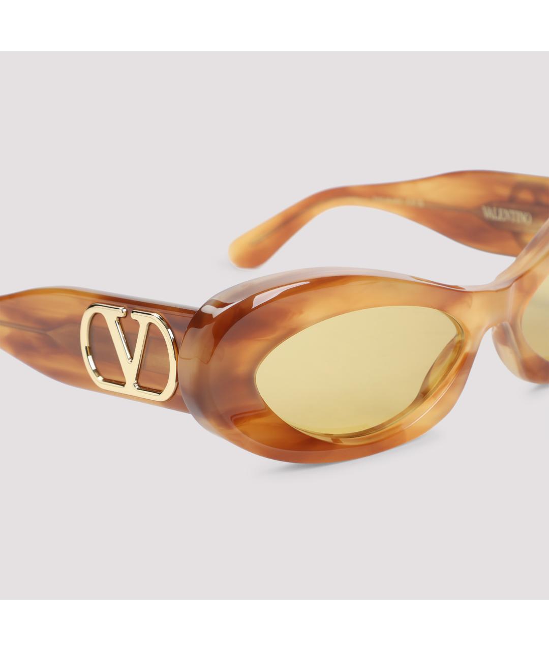 VALENTINO Золотые солнцезащитные очки, фото 3