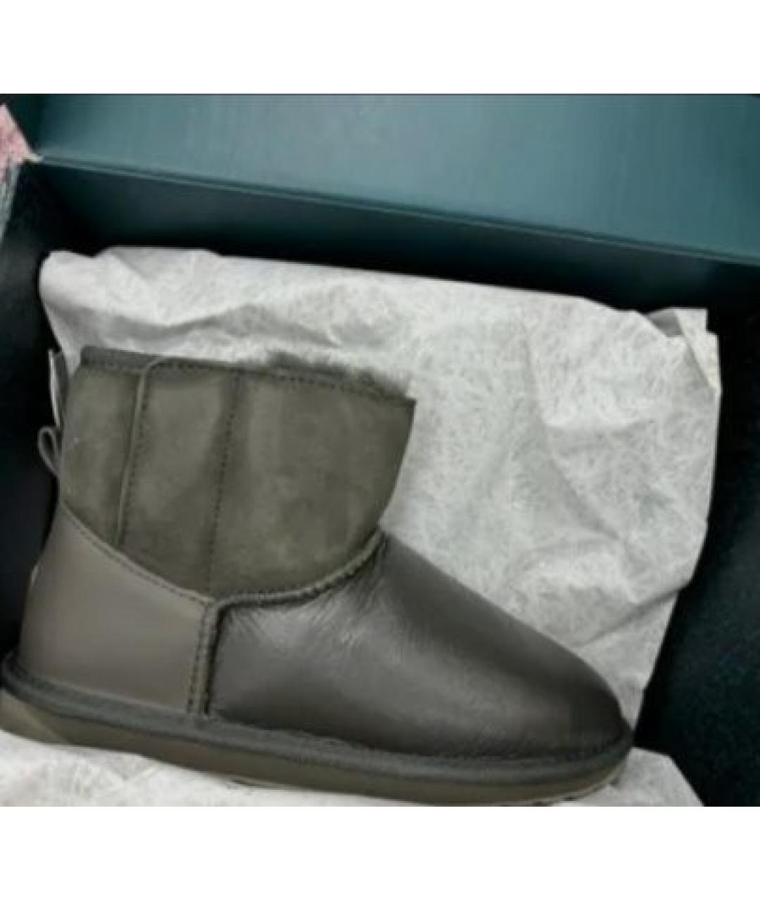 UGG AUSTRALIA Хаки кожаные сапоги, фото 5