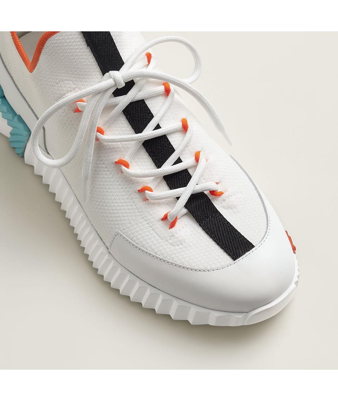 HERMES Белые текстильные кроссовки, фото 5