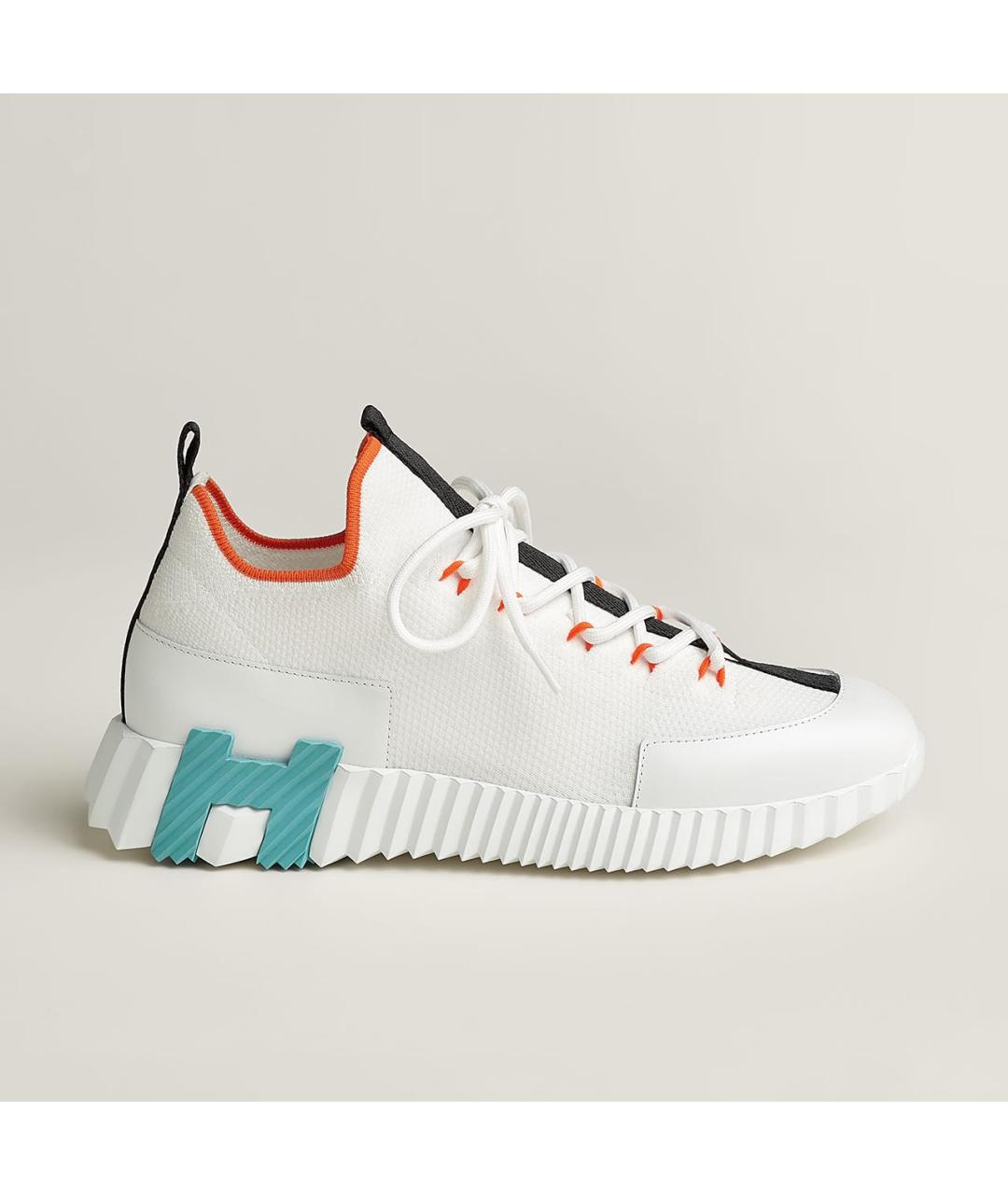 HERMES Белые текстильные кроссовки, фото 6