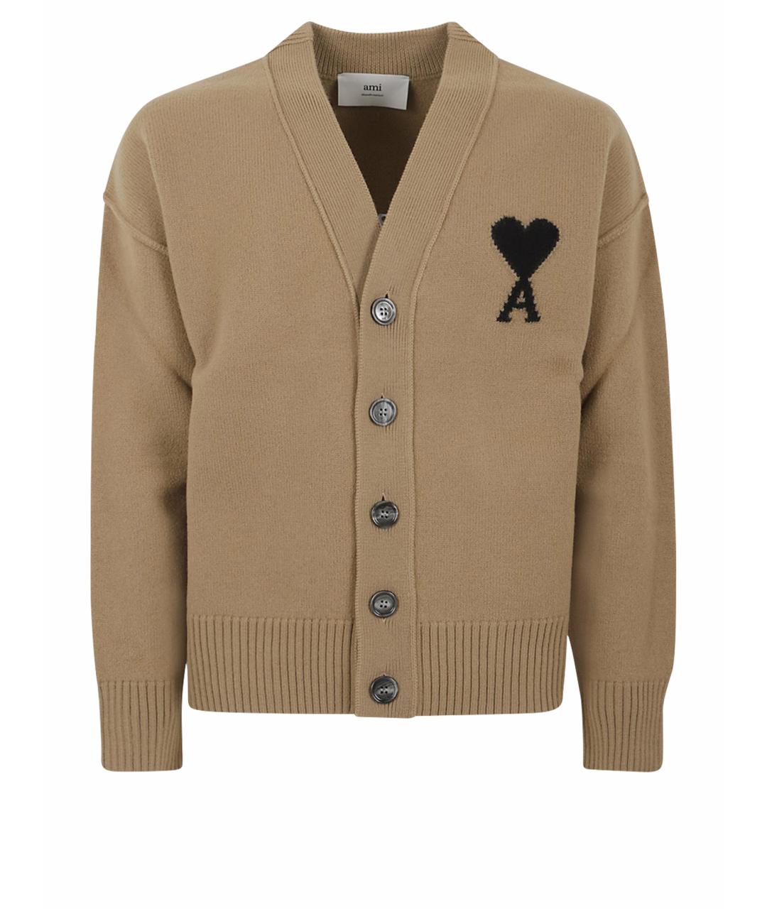 Ami Paris Бежевый шерстяной кардиган, фото 1