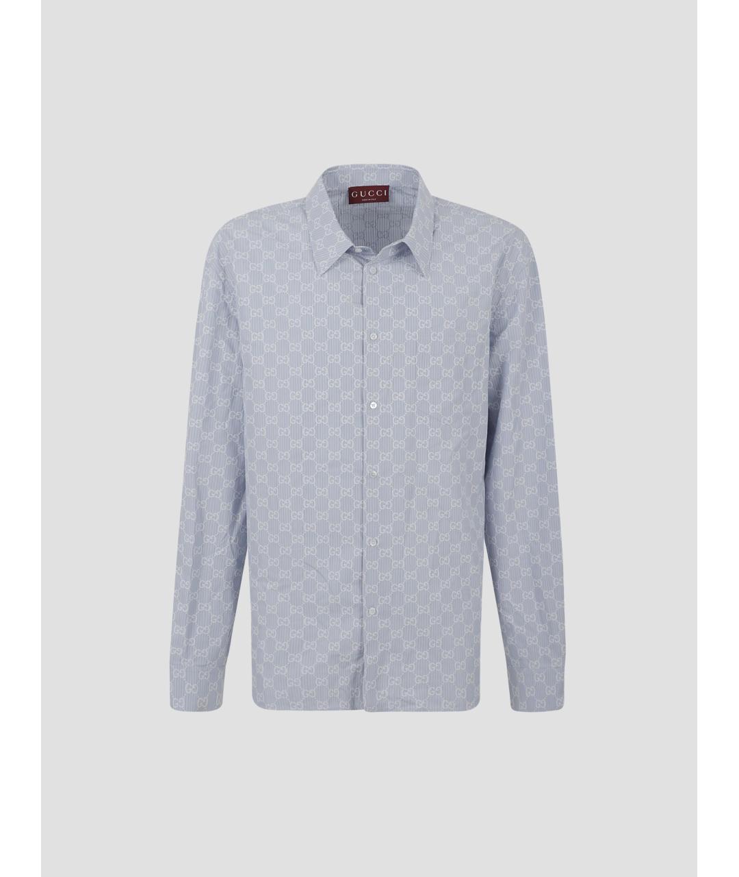GUCCI Голубая хлопковая кэжуал рубашка, фото 4