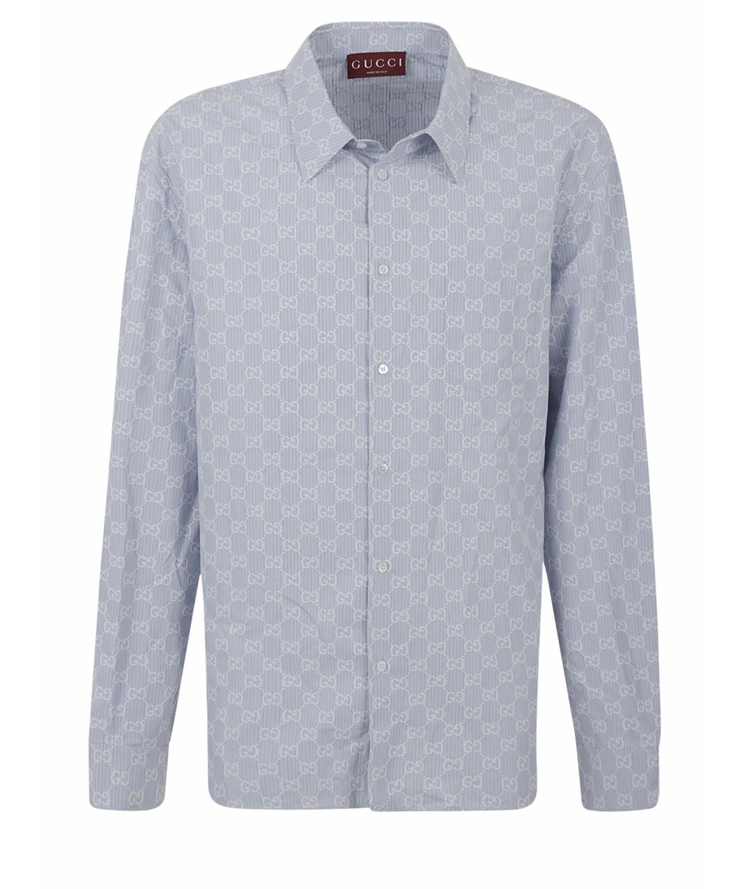 GUCCI Голубая хлопковая кэжуал рубашка, фото 1
